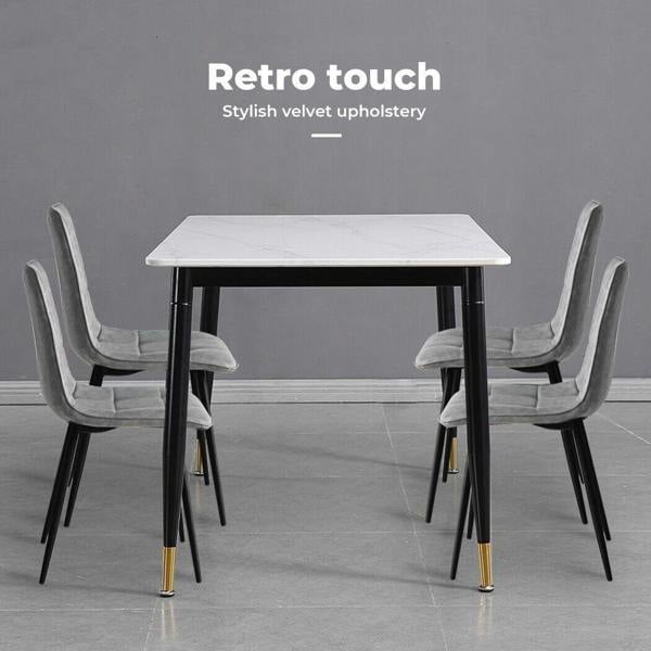 Levede Padded Dining Chairs Faux Leather for Kitchen Home Office - Set of 4