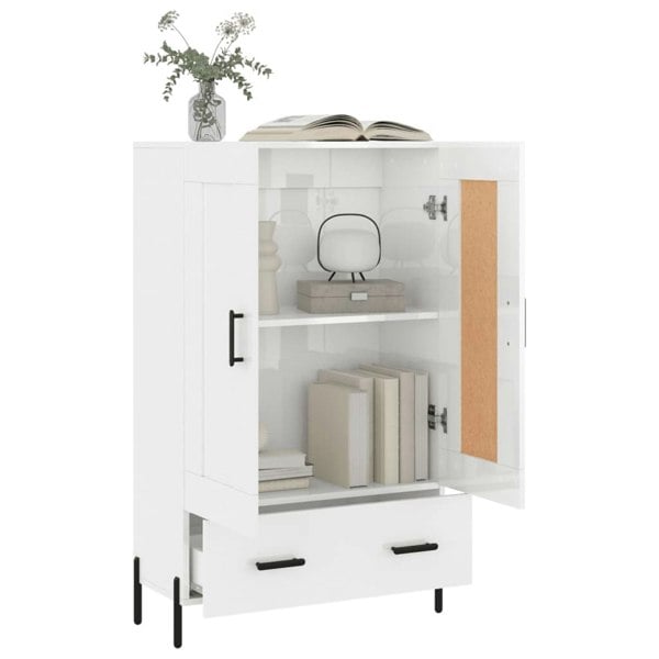 Berkfield Highboard High Gloss White 69.5x31x115 cm Engineered Wood