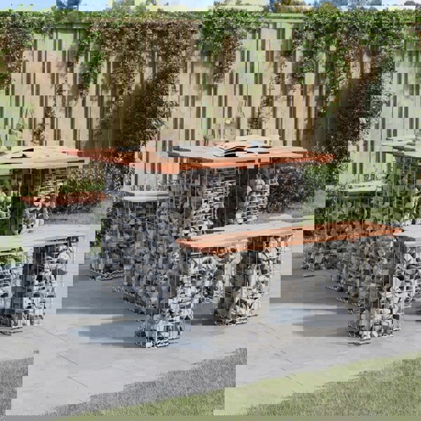 Berkfield Garden Bench Gabion Design 100x102x72 cm Solid Wood Douglas