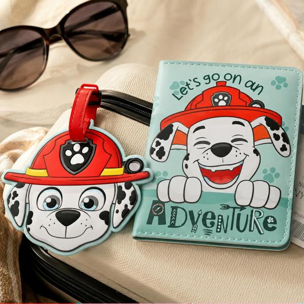 Widdop & Co Paw Patrol Marshall PU Leather Passport and Luggage Tag Multi