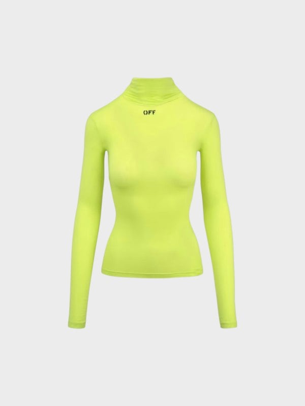 Off-White Stamp Long Sleeve Turtleneck Yellow - Womens