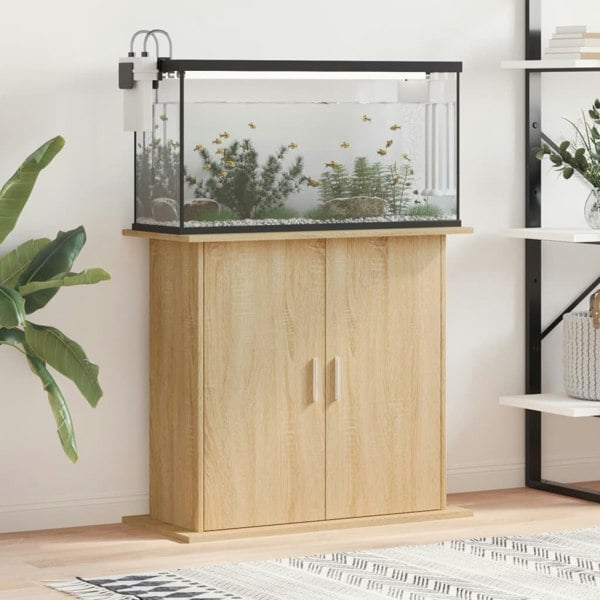 Berkfield Aquarium Stand Sonoma Oak 81x36x73 cm Engineered Wood