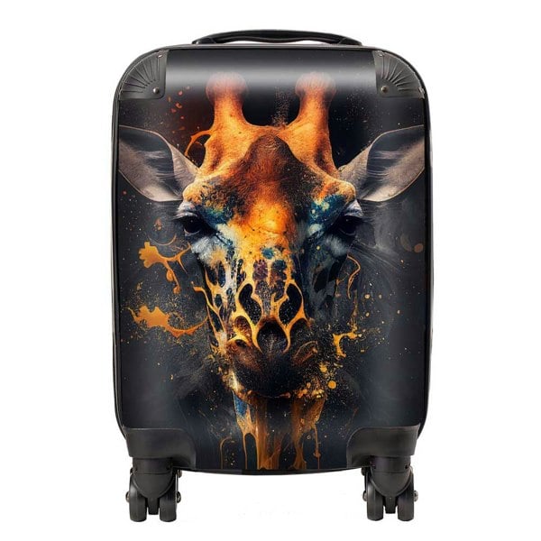 Warren Reed Golden Giraffe Face Splashart Suitcase