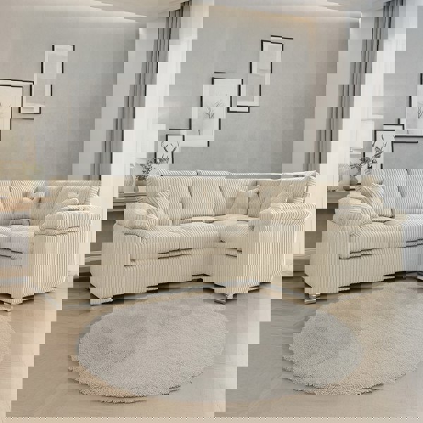 Furnishings For Less Delta Full Jumbo Cord 4 Seater Corner Sofa