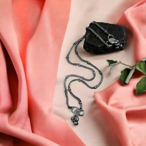The Colourful Aura Oxidized Silver Plated Snake  Chain Indian Asian Payal Anklet