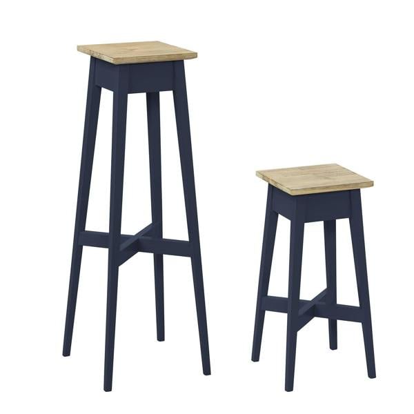 Statement Furniture Florence Plant Stands Set of 2, Tall Small Wooden Plant Holders Assembled