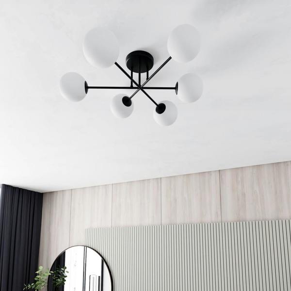 Emibig ROMA Ceiling lamp  6 x E14 Black with White Shade