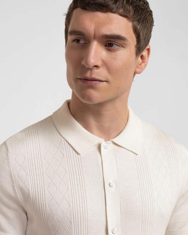 Steel & Jelly Bayswater - Embossed Stripe Knitted Short Sleeve Shirt