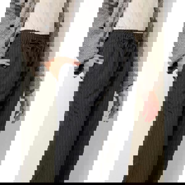 Blue Vanilla Elasticated Waist Pinstripe Trousers