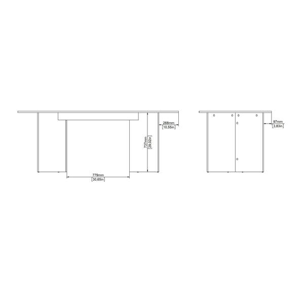 Furniture To Go Family Dining table 90x200cm in White