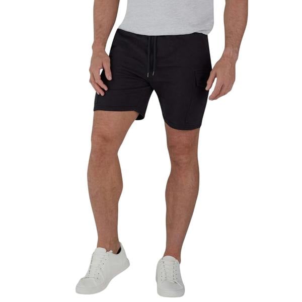 Raging Bull Mens Stretch Jersey Cargo Shorts - Black
