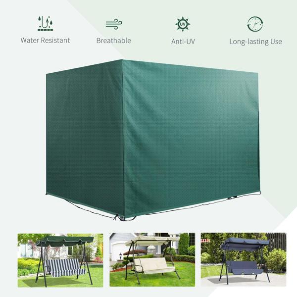 Dark green waterproof outdoor furniture cover, water-resistant, breathable, anti-UV protection