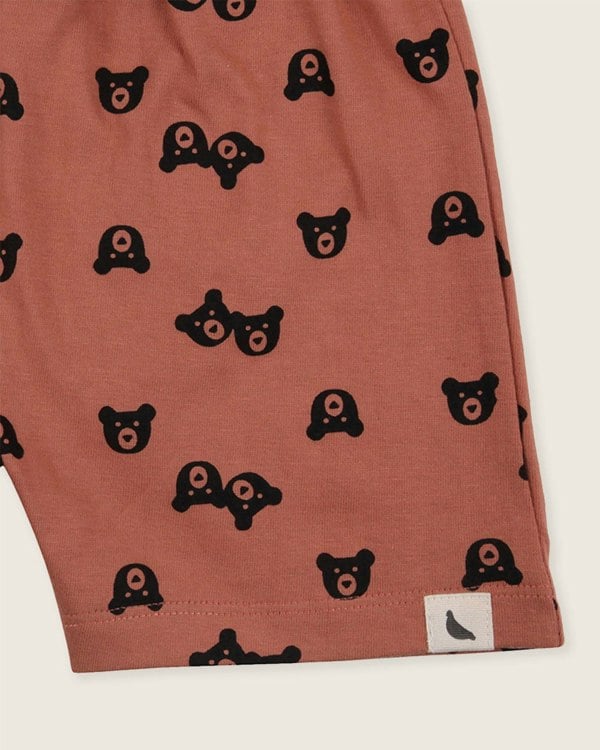 organic cotton Red Bear Print Shorts - image 3