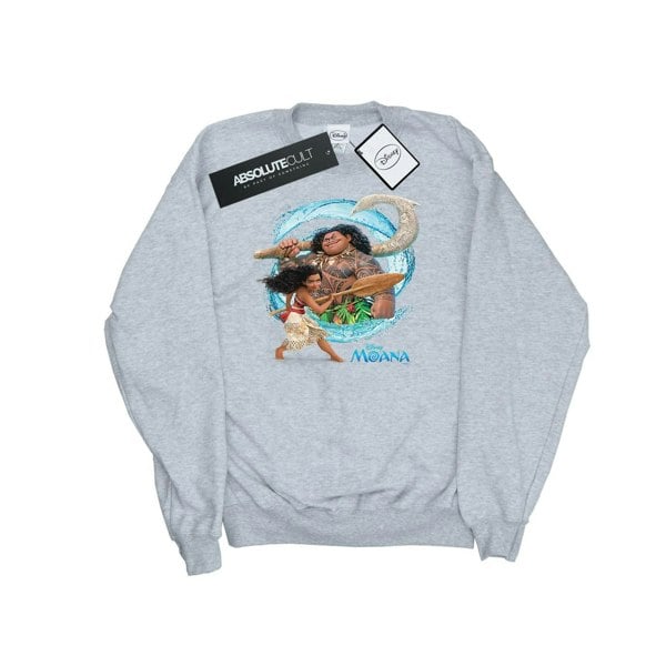 Disney Girls Moana And Maui Wave Sweatshirt - Sports Grey