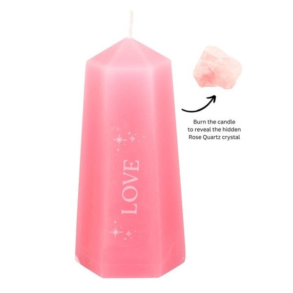 Serano Love Crystal Candle with Rough Rose Quartz