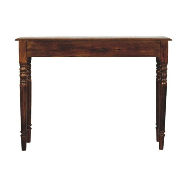 Artisan Furniture Solid Wood Turned Legs 3 Drawer Chestnut Console