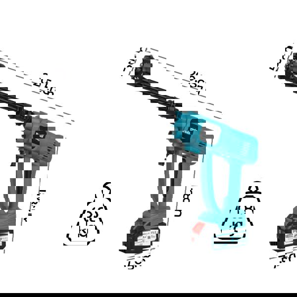 Traderight Cordless Portable Pressure Washer 50Bar 230L/H Spray Gun Car Cleaner