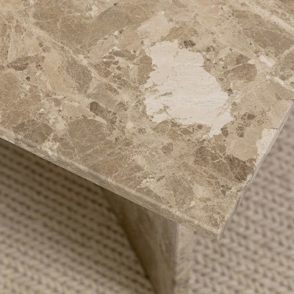 Furniture To Go Vega Rectangular Coffee Table with Brown Marble Top 140cm
