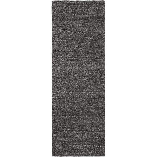 Dark gray textured rug on a white background