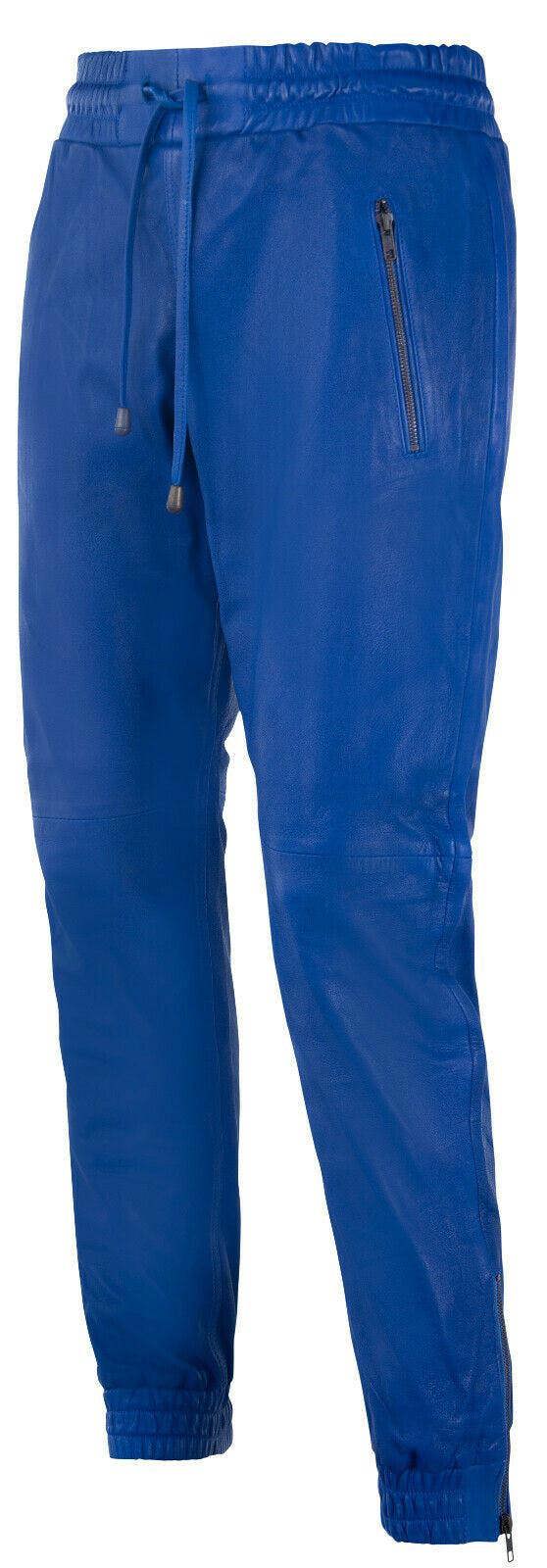Infinity Leather Mens  Leather Jogging Bottoms-Boston