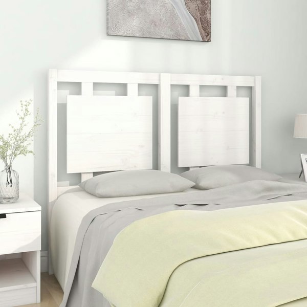 Berkfield Bed Headboard White 125.5x4x100 cm Solid Pine Wood