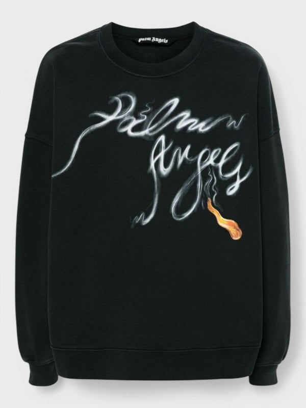Palm Angels Foggy Sweatshirt 'Black White' - Supplied FashionPalm Angels