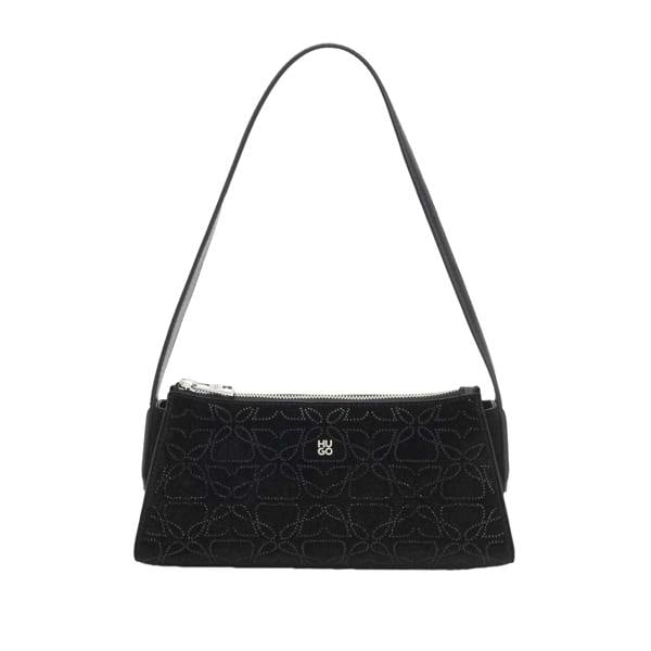 Hugo Chris Velvet Touch Hobo Bag - Black - 