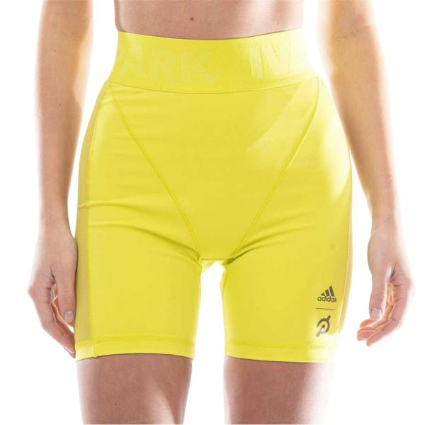 Adidas Womens/Ladies Slim Bib Shorts - Shock Lime - 