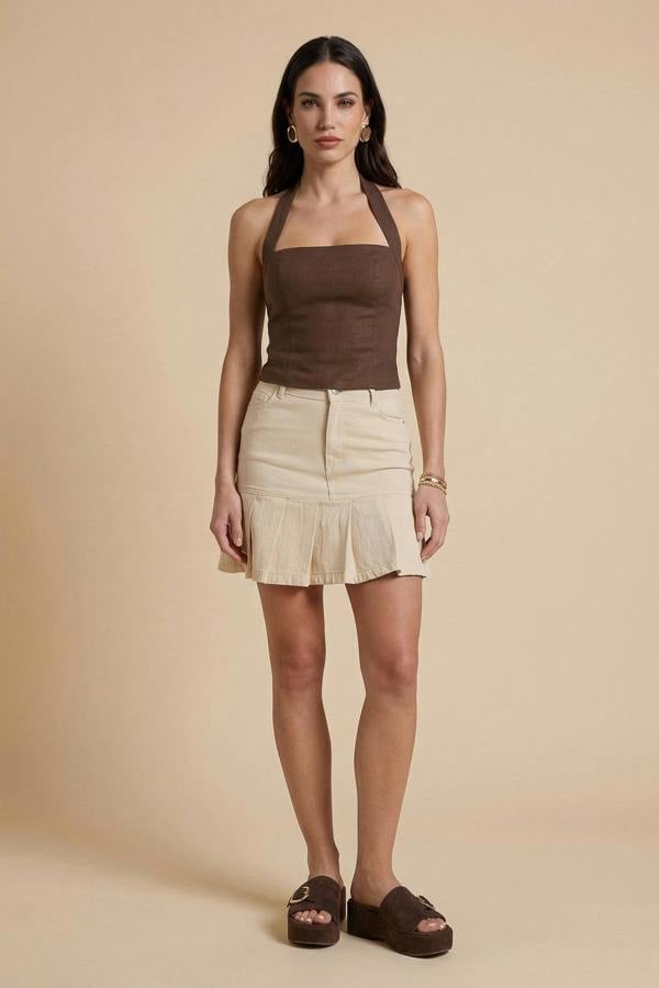 Urban Bliss Twill Pleat Skirt
