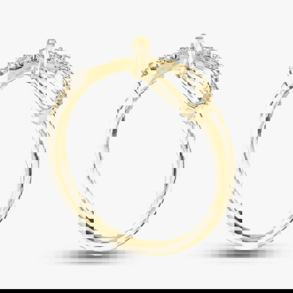 T. H. Baker 9ct Yellow Gold 0.10ct Brilliant Cut Diamond Bow Ring THR39179-10 (YG)