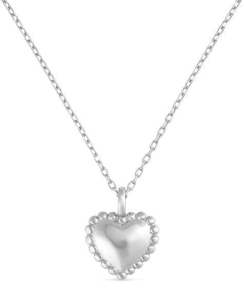 Dainty Sterling Silver Heart Love Necklace - Necklaces - Elk & Bloom