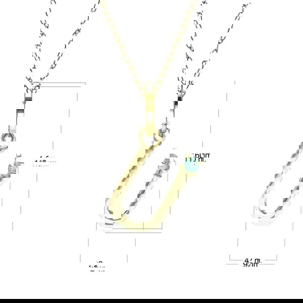 Gemondo Initial Emerald Letter Necklace In 9ct Yellow Gold
