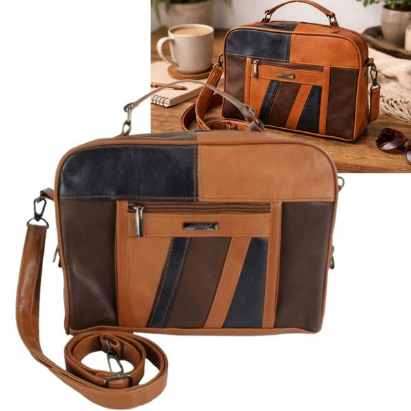 Lorenz Sheep Nappa Leather Patchwork Shoulder Bag