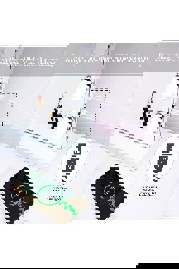 Living and Home Bluetooth Hollywood Vanity Mirror with Touch Screen Control & USB Charging Port,Tabletop Mirror For Makeup Desk ＆ Dressing Room