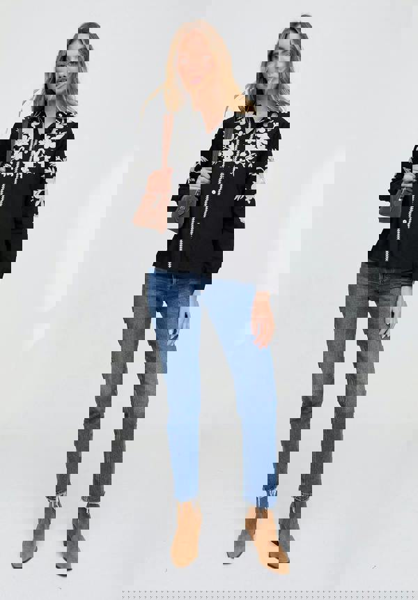 Lila Embroidered Shirt In Black - image 2