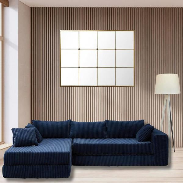 Groundlevel Camden 3 Seater Sectional Velvet Sofa