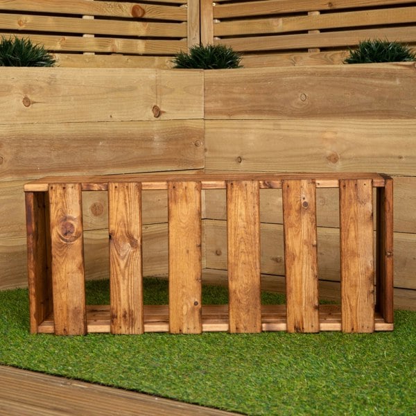 Samuel Alexander Hand Made 78cm x 32cm x 30cm Rustic Wooden Open top Garden Trough Flower Bed Planter