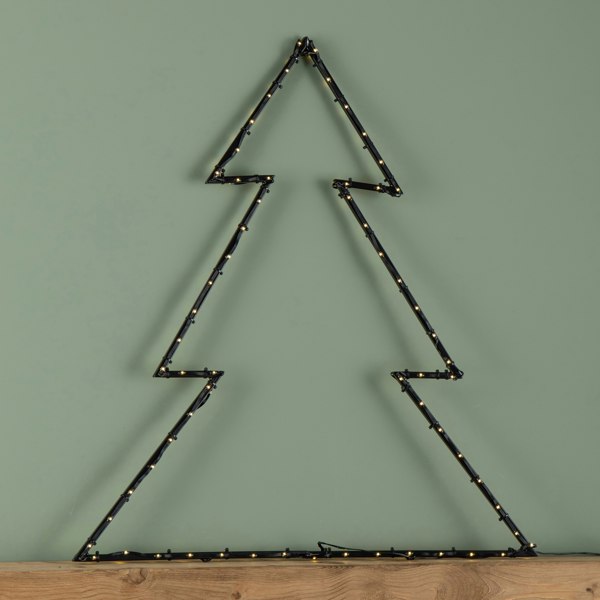 Samuel Alexander 73cm x 80cm Light up Dewdrop Metal Christmas Tree with Garden Stake & Warm White LEDs