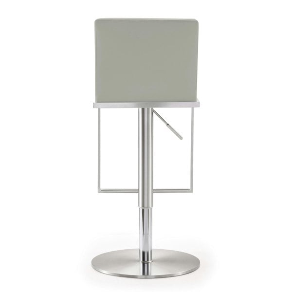 Furniture Edit Amalfi Light Grey Vegan Leather Stool