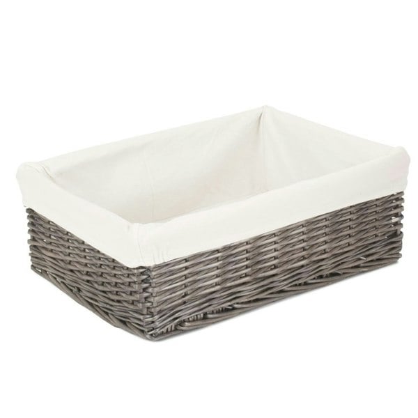 Antique Wash Finish Wicker Tray