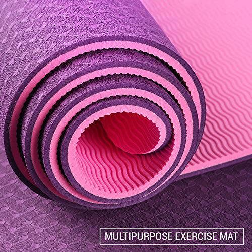 ROMIX Pro Yoga Mat with Alignment Lines, 6mm Non Slip Lightweight Exercise Mat with Carry Bag and Strap