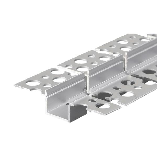 ENER-J 55mm x 12.5mm Recessed Plasterboard Trimless Aluminium LED Profile with Flange for Drywall - 2m Kit (1.2mm Thickness) (Pack of 4)