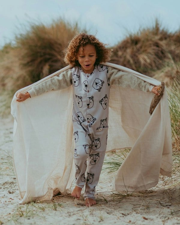 Grey Leopard Face Print Jumpsuit - image 1