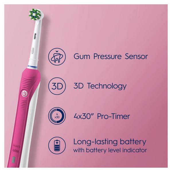 Oral-B Pro 1 680 Striking Design Cross Action Electric Toothbrush, Pink