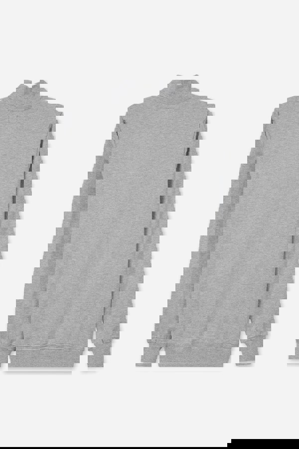 ENORSIA Button-Up Funnel Neck Sweatshirt