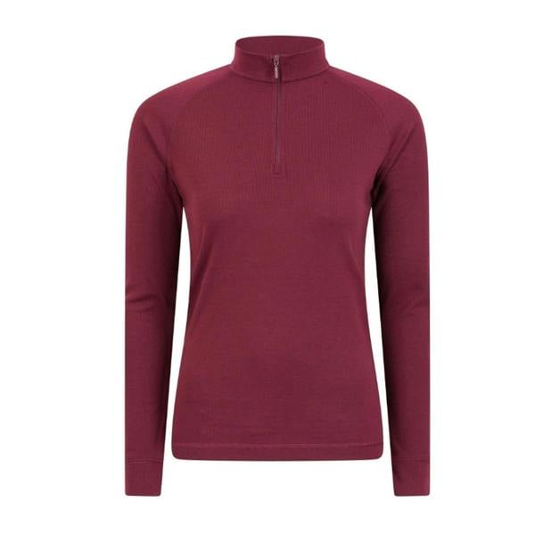 Mountain Warehouse Womens/Ladies Talus Zip Neck Long-Sleeved Thermal Top - Pink - 