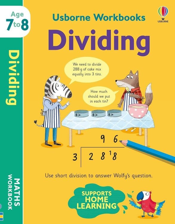 Usborne Workbooks 4 Books Collection Set Ages 7-8 (Multiplying, Dividing, Telling the Time, Comprehension)