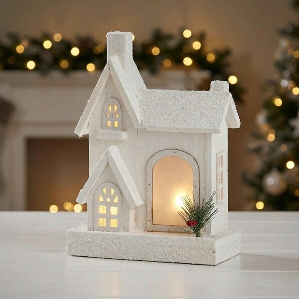 Garden Greatness Glitter Wooden House LED Ornament