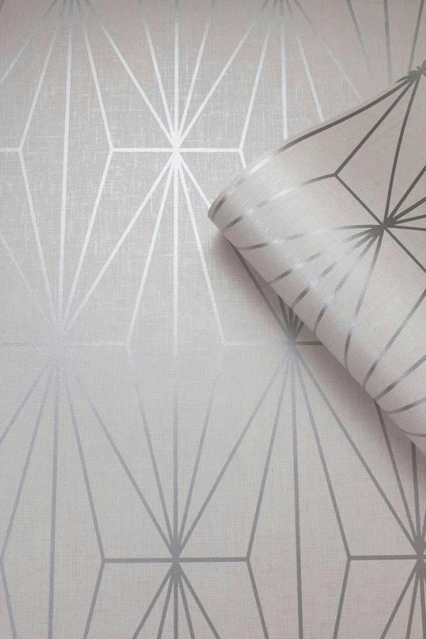 Darcy James Aspen Geo Pink & Silver Wallpaper image 6
