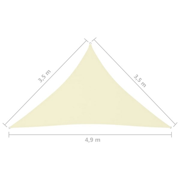 Berkfield Sunshade Sail Oxford Fabric Triangular 3.5x3.5x4.9 m Cream